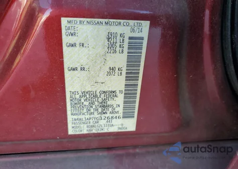 2015 Nissan Altima 2.5 S z USA, uszkodzony, nr VIN 1N4AL3AP7FC126846